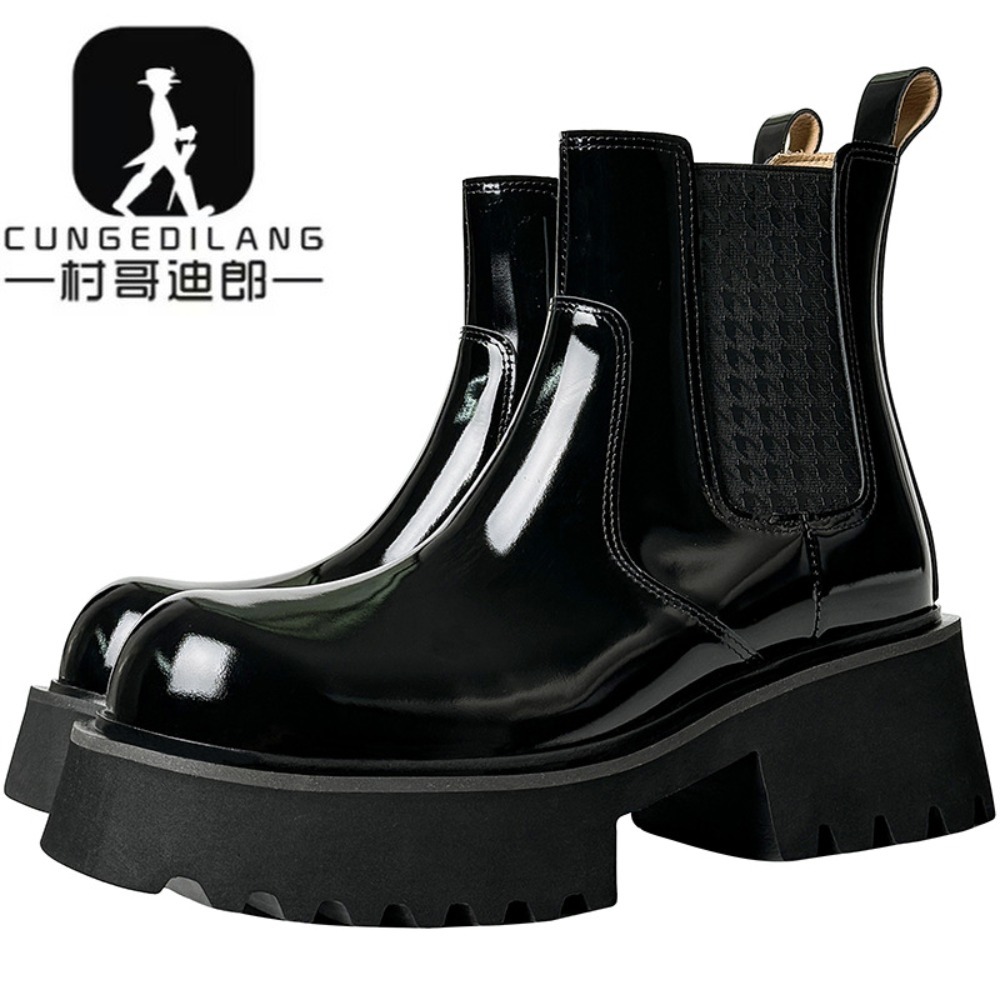 Men'S Shoes Increase Height - Winter Men Chelsea Boots Invisible Heel