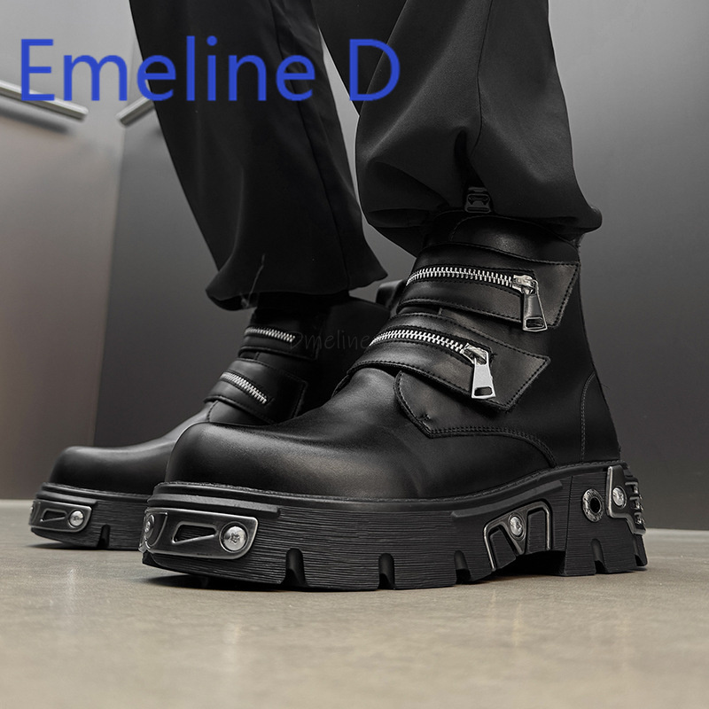 Dark Punk High Top Shoes Fashi - огляд і ціна Men'S Shoes Increase Height