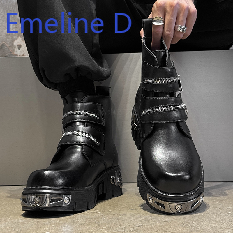 Dark Punk High Top Shoes Fashi - огляд і ціна Men'S Shoes Increase Height